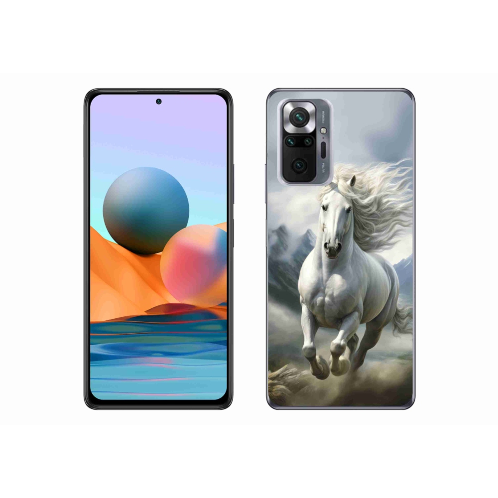 Gelový kryt mmCase na Xiaomi Redmi Note 10 Pro - běžící bílý kůň 3