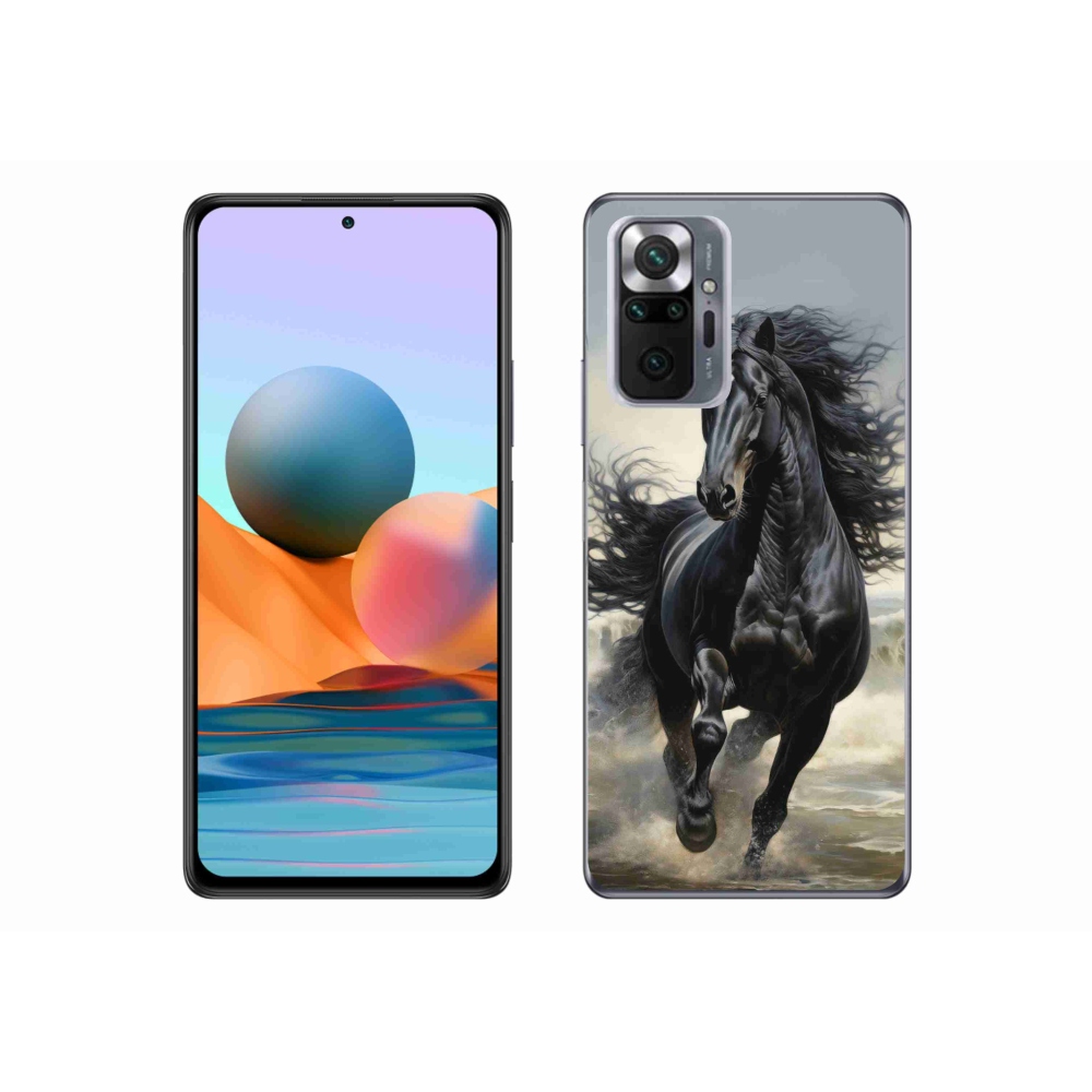 Gelový kryt mmCase na Xiaomi Redmi Note 10 Pro - běžící černý kůň