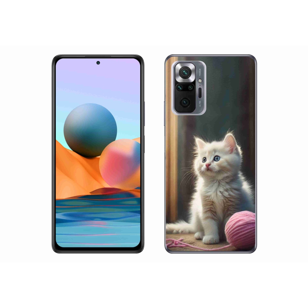 Gelový kryt mmCase na Xiaomi Redmi Note 10 Pro - bílé kotě 2