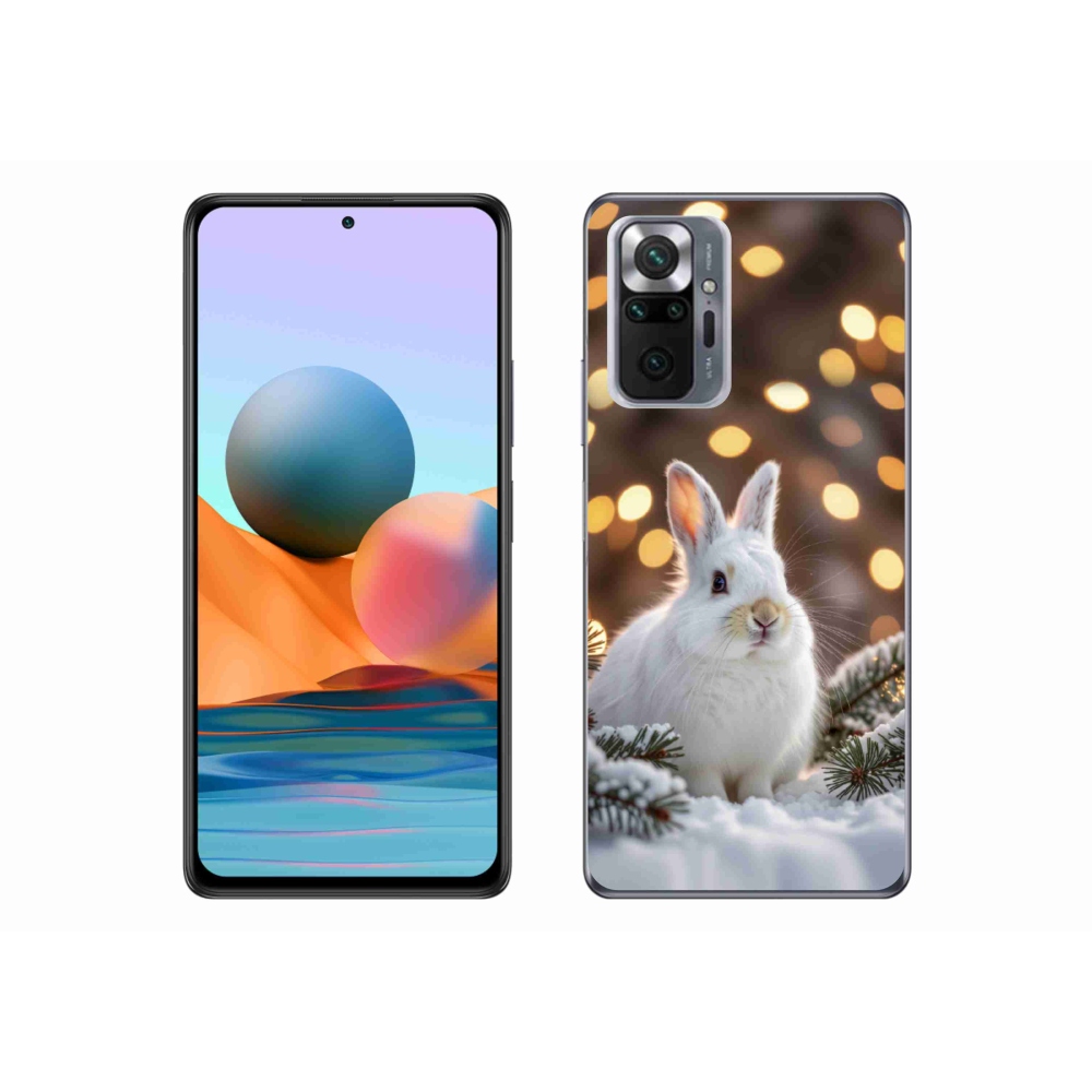 Gelový kryt mmCase na Xiaomi Redmi Note 10 Pro - bílý zajíc