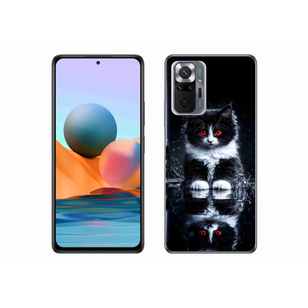 Gelový kryt mmCase na Xiaomi Redmi Note 10 Pro - černobílé kotě