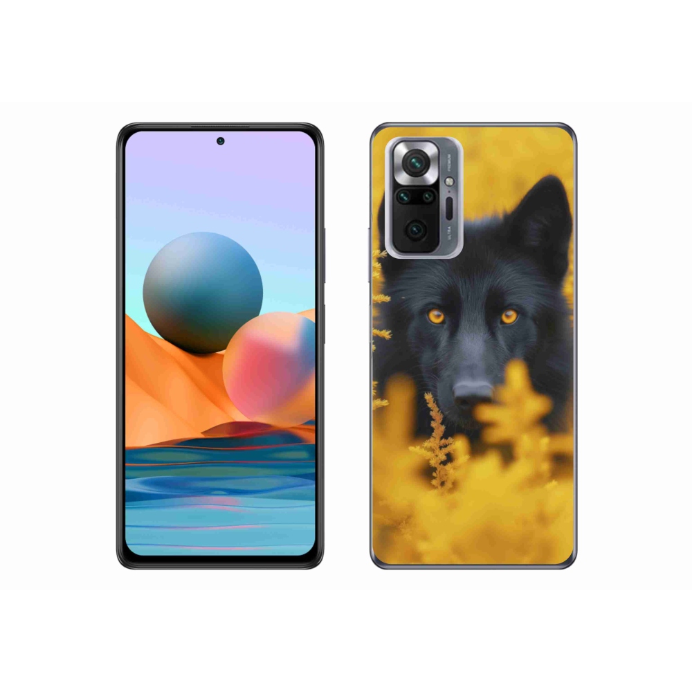 Gelový kryt mmCase na Xiaomi Redmi Note 10 Pro - černý vlk 2