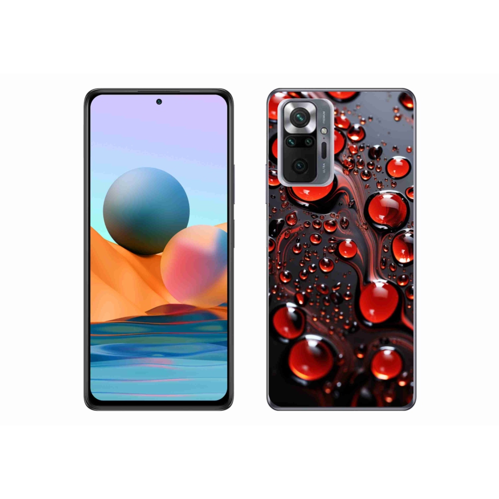 Gelový kryt mmCase na Xiaomi Redmi Note 10 Pro - červené kapky 2
