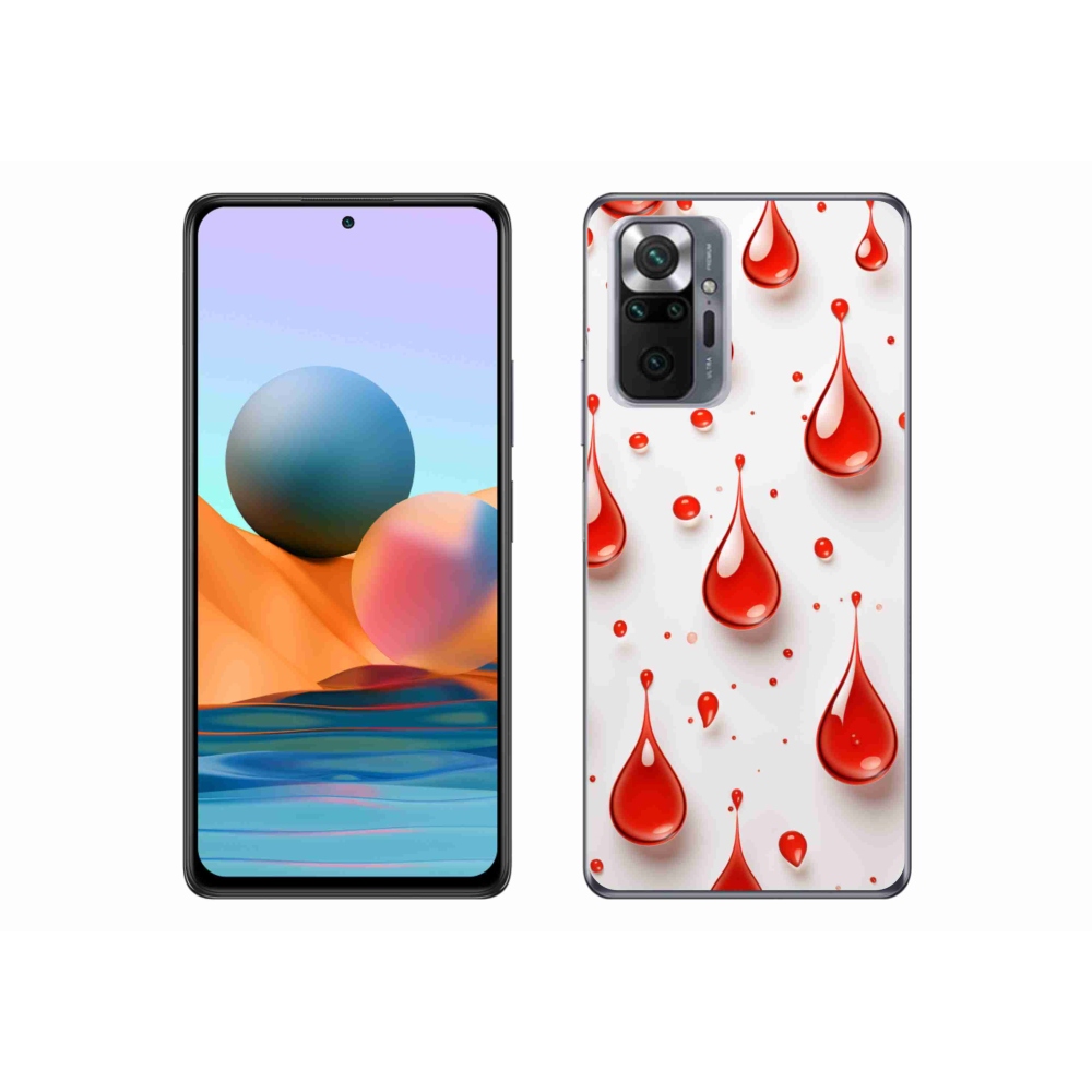 Gelový kryt mmCase na Xiaomi Redmi Note 10 Pro - červené kapky