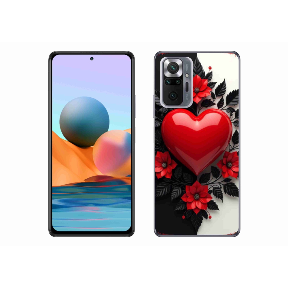 Gelový kryt mmCase na Xiaomi Redmi Note 10 Pro - červené srdce