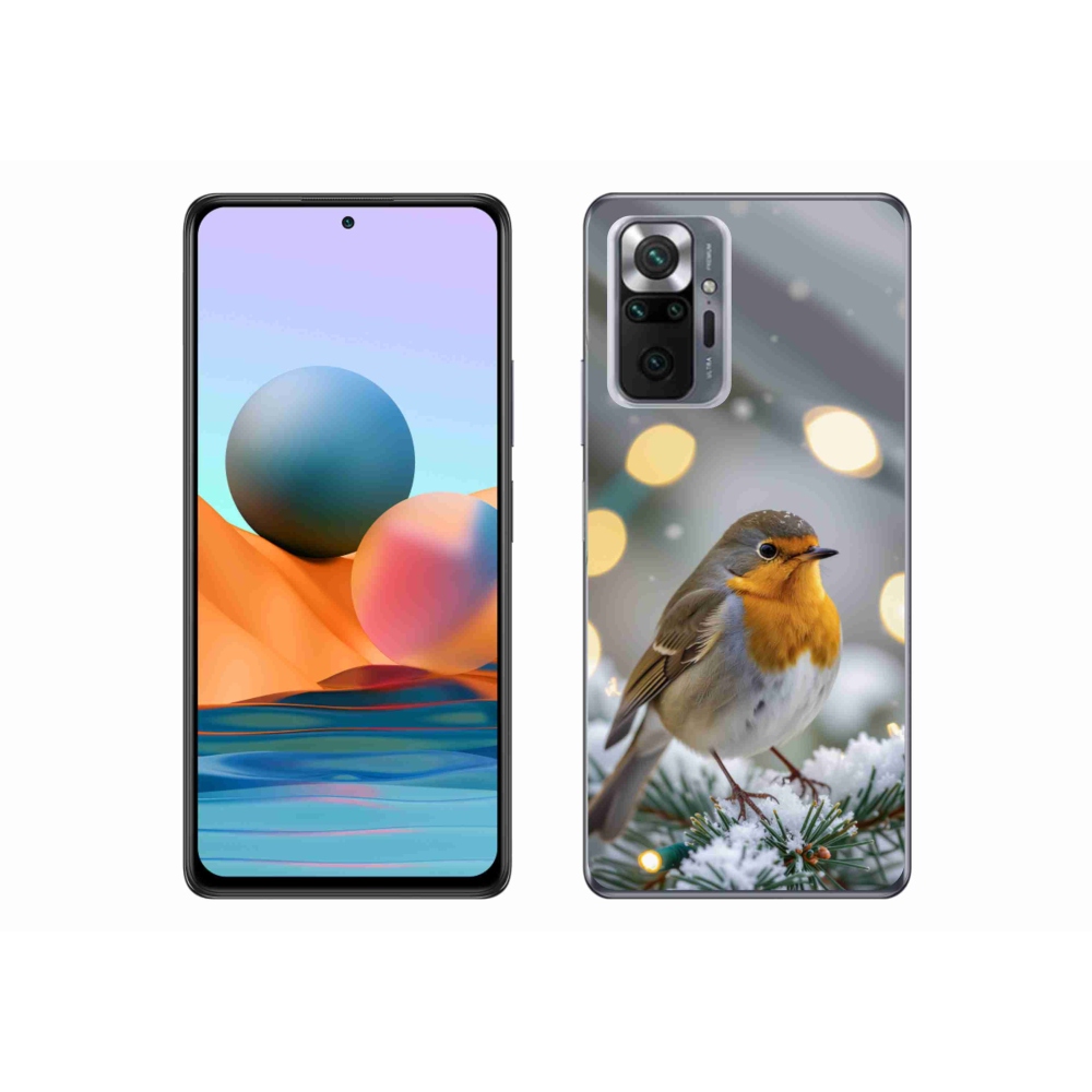 Gelový kryt mmCase na Xiaomi Redmi Note 10 Pro - červenka v zimě