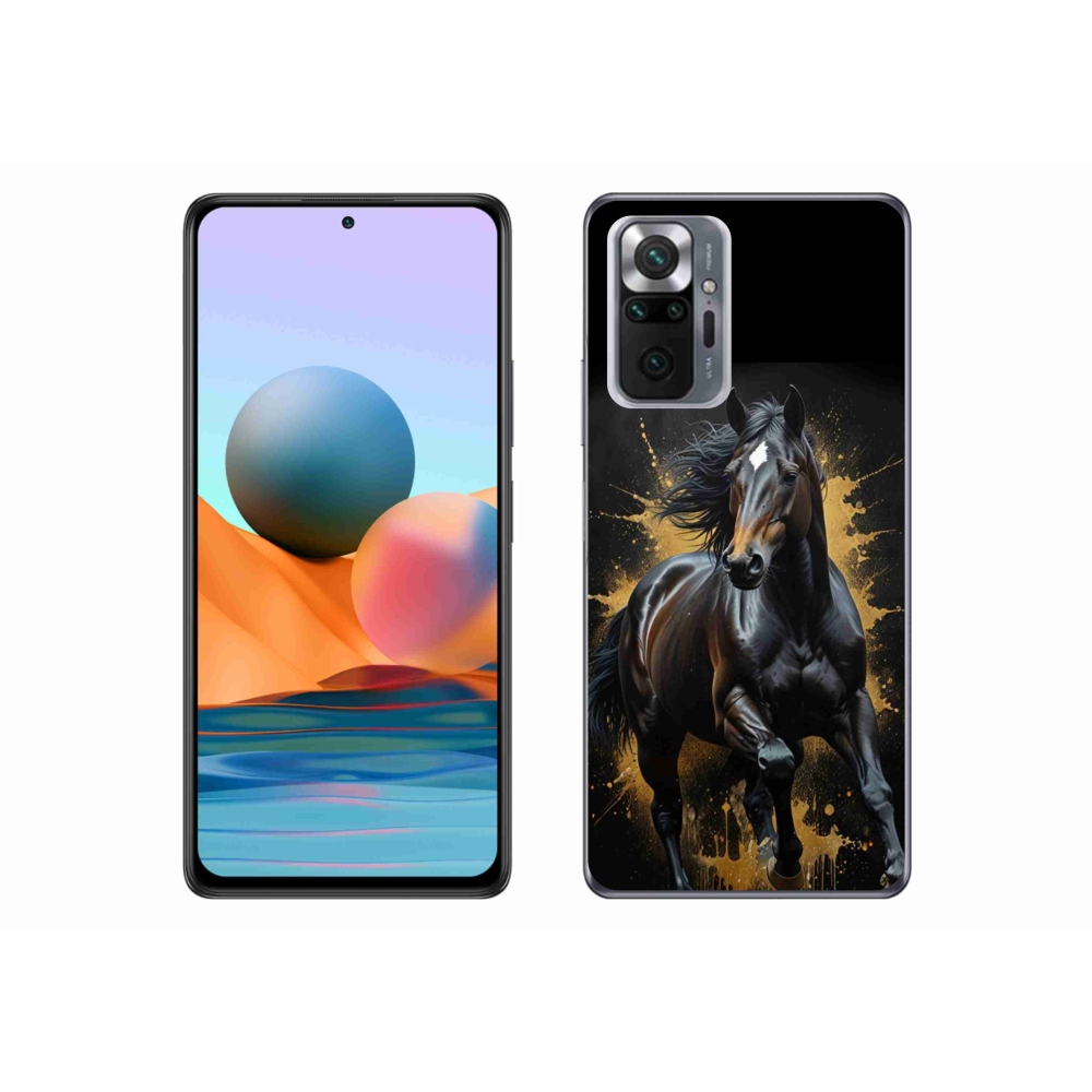Gelový kryt mmCase na Xiaomi Redmi Note 10 Pro - elegantní černý hřebec