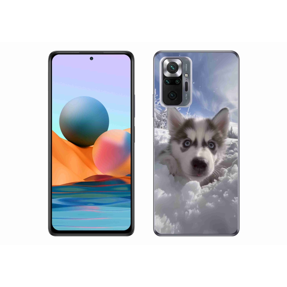 Gelový kryt mmCase na Xiaomi Redmi Note 10 Pro - husky ve sněhu