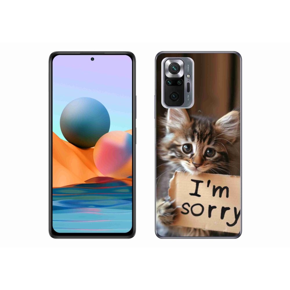 Gelový kryt mmCase na Xiaomi Redmi Note 10 Pro - kočíčí omluva