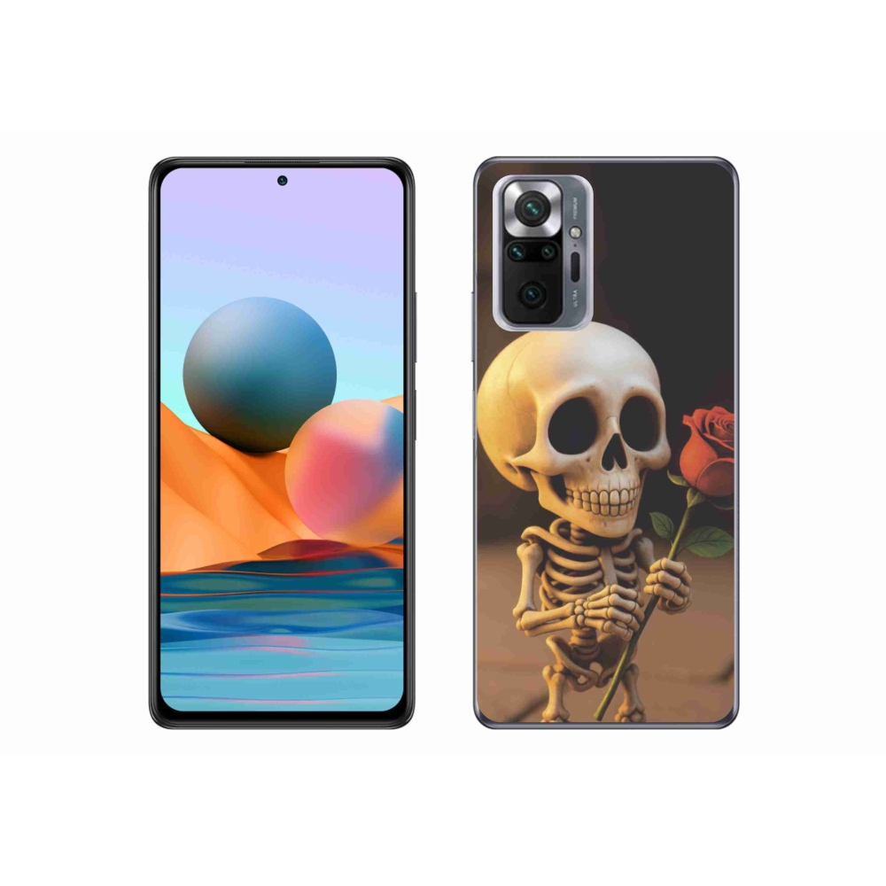 Gelový kryt mmCase na Xiaomi Redmi Note 10 Pro - kostlivec s růží
