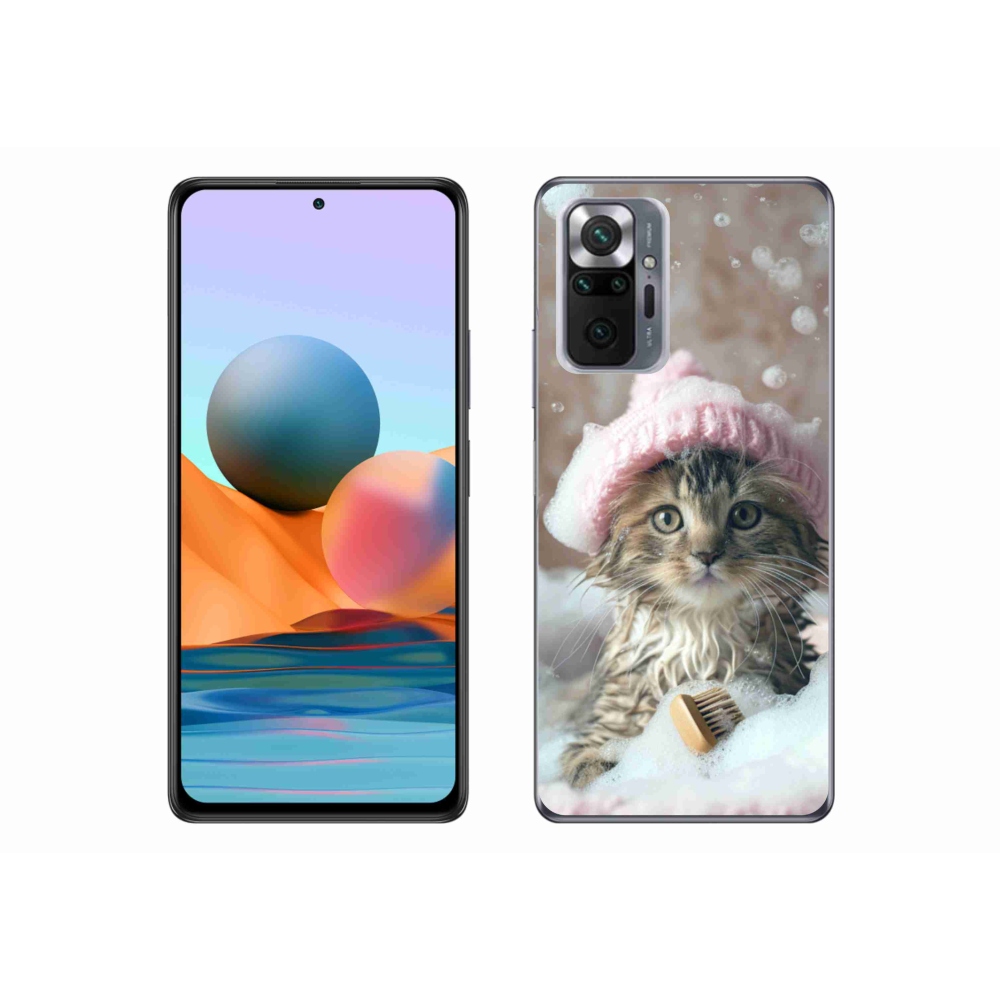 Gelový kryt mmCase na Xiaomi Redmi Note 10 Pro - kotě a koupel