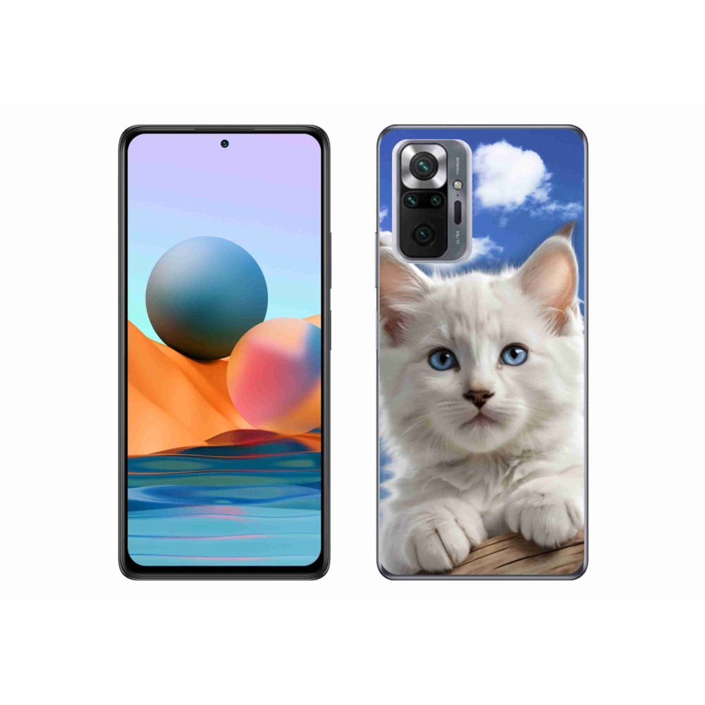 Gelový kryt mmCase na Xiaomi Redmi Note 10 Pro - kotě a oblaka