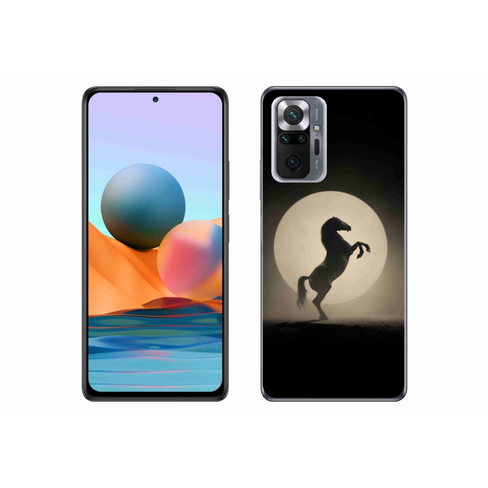 Gelový kryt mmCase na Xiaomi Redmi Note 10 Pro - kůň v siluetě