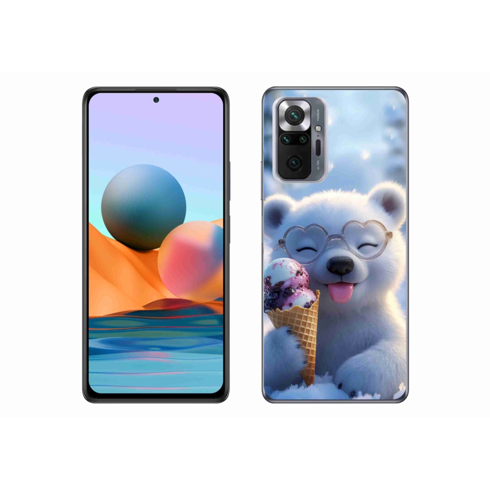 Gelový kryt mmCase na Xiaomi Redmi Note 10 Pro - medvídek se zmrzlinou