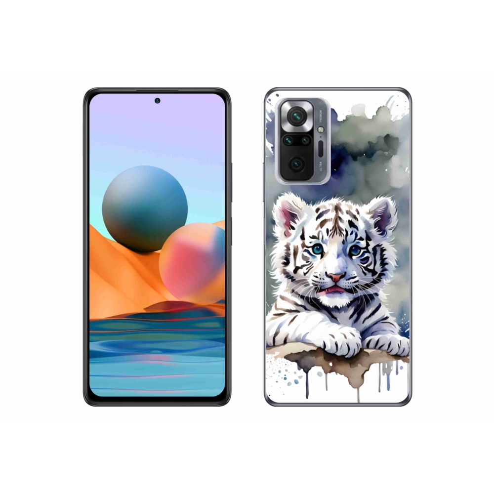Gelový kryt mmCase na Xiaomi Redmi Note 10 Pro - mládě bílého tygra