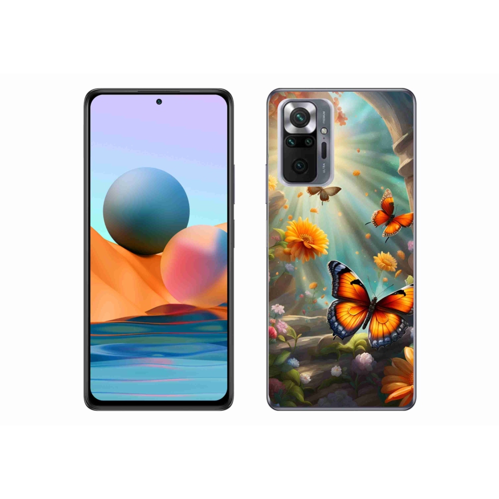 Gelový kryt mmCase na Xiaomi Redmi Note 10 Pro - motýlí zahrada 2