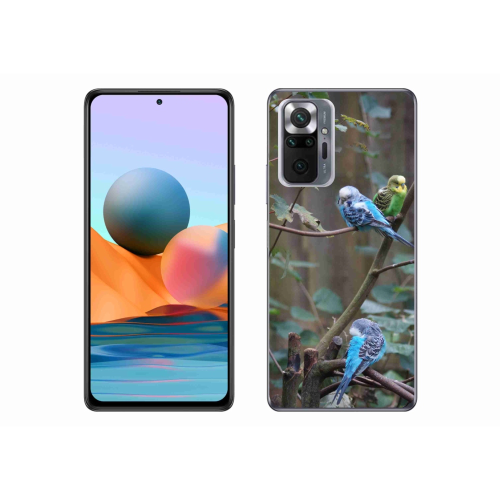 Gelový kryt mmCase na Xiaomi Redmi Note 10 Pro - papoušci na větvi