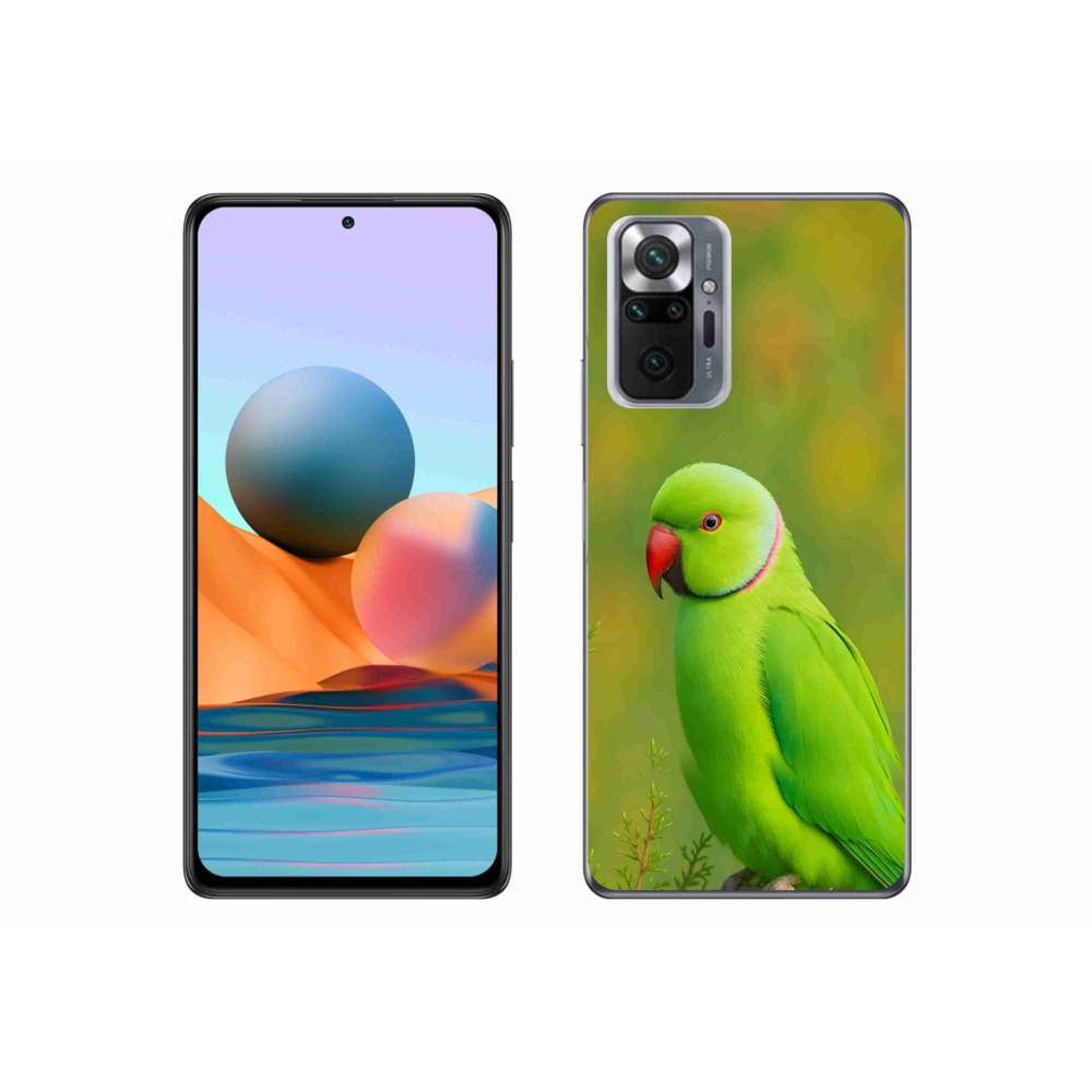 Gelový kryt mmCase na Xiaomi Redmi Note 10 Pro - papoušek alexandr 2