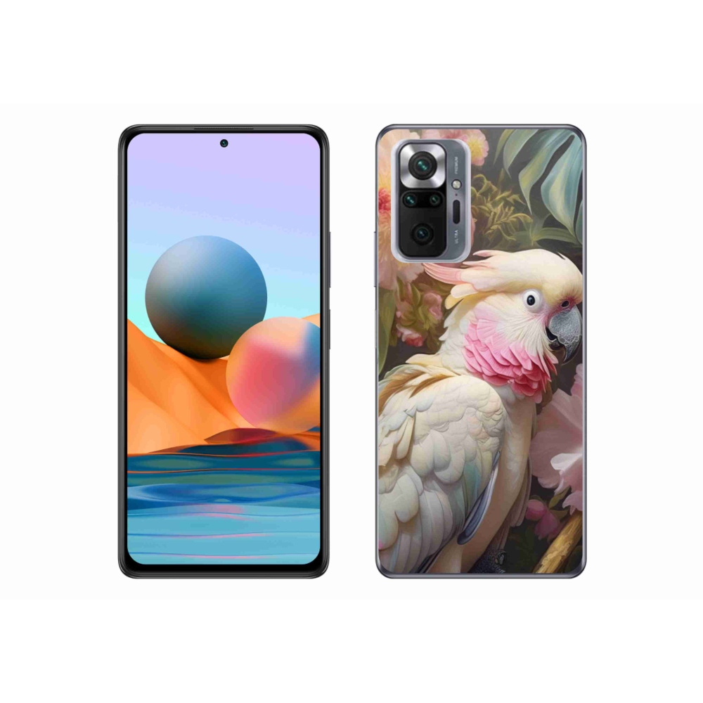 Gelový kryt mmCase na Xiaomi Redmi Note 10 Pro - papoušek kakadu růžový 2