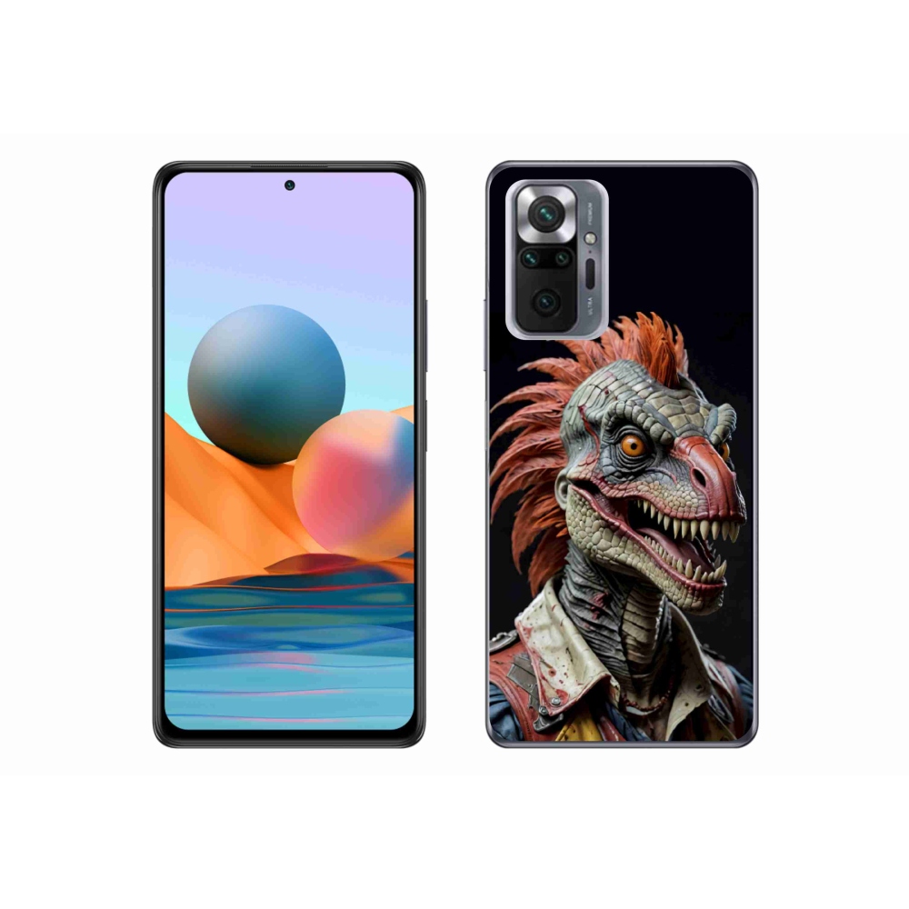Gelový kryt mmCase na Xiaomi Redmi Note 10 Pro - punk dinosaurus