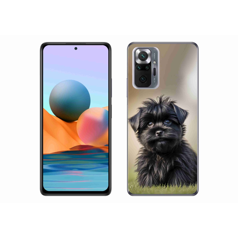 Gelový kryt mmCase na Xiaomi Redmi Note 10 Pro - roztomilý černý pejsek