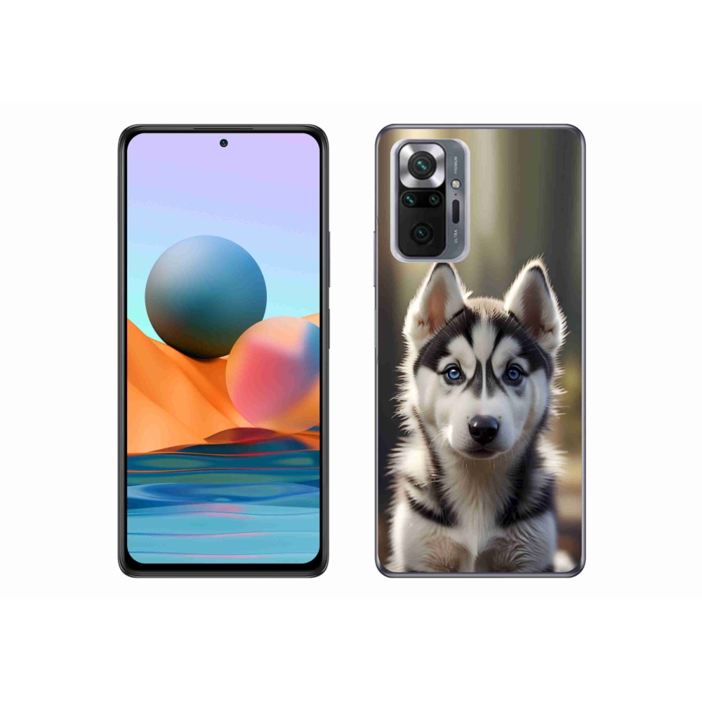 Gelový kryt mmCase na Xiaomi Redmi Note 10 Pro - roztomilý sibiřský husky