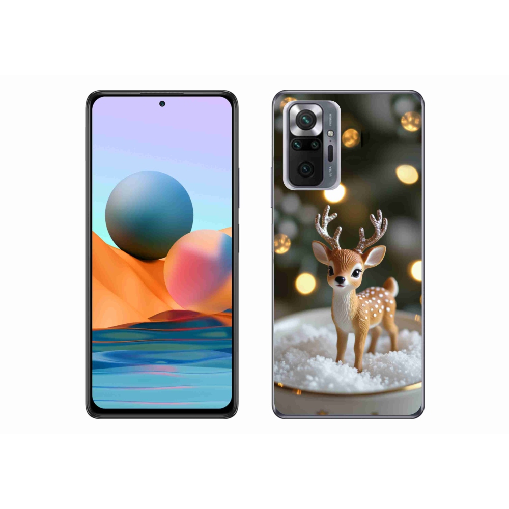 Gelový kryt mmCase na Xiaomi Redmi Note 10 Pro - roztomilý vánoční jelen