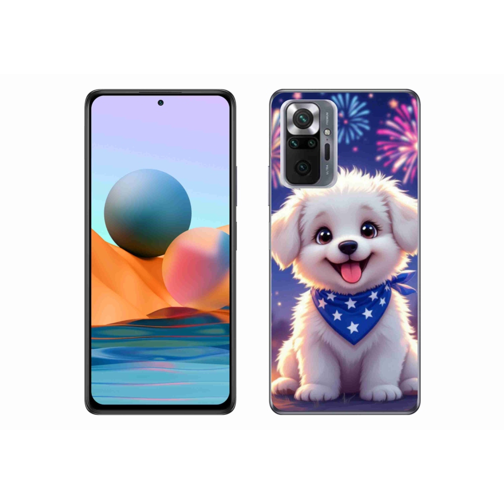 Gelový kryt mmCase na Xiaomi Redmi Note 10 Pro - slavnostní štěně