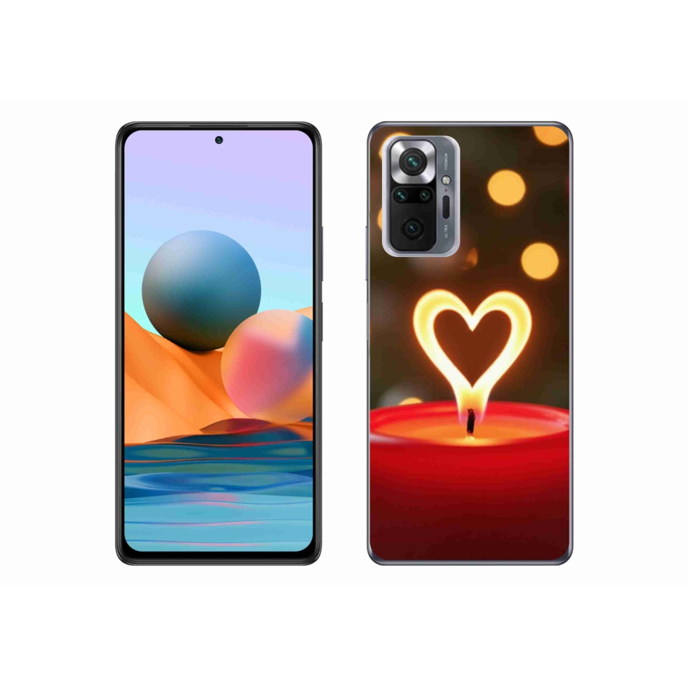 Gelový kryt mmCase na Xiaomi Redmi Note 10 Pro - srdce z plamene