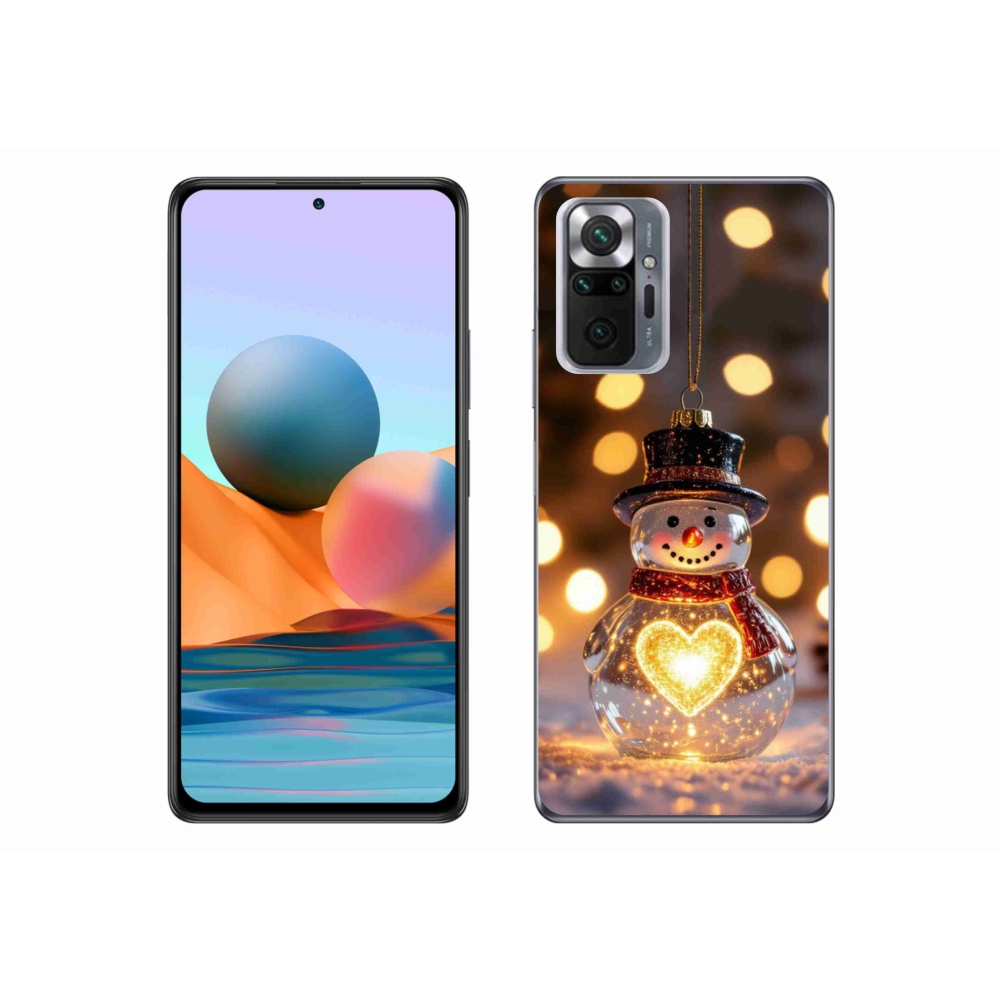 Gelový kryt mmCase na Xiaomi Redmi Note 10 Pro - svítící vánoční sněhulák