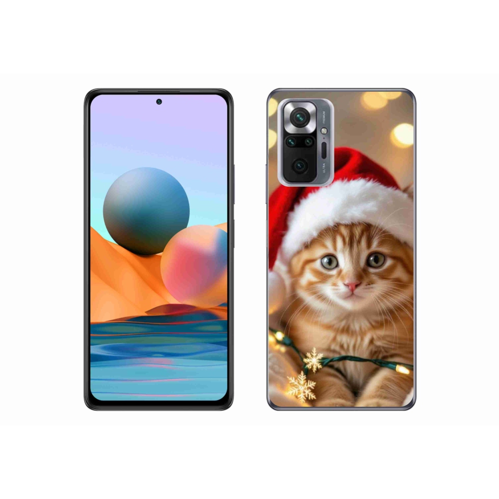 Gelový kryt mmCase na Xiaomi Redmi Note 10 Pro - vánoční kotě