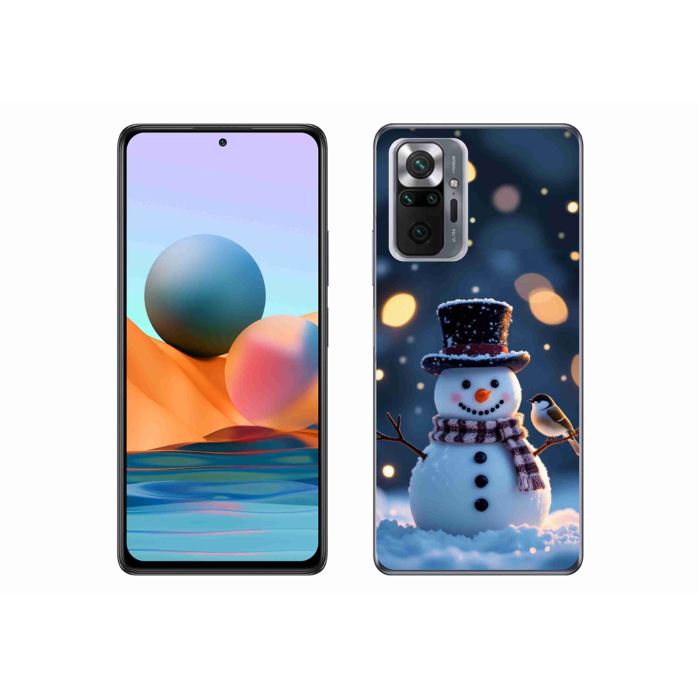 Gelový kryt mmCase na Xiaomi Redmi Note 10 Pro - vánoční sněhulák