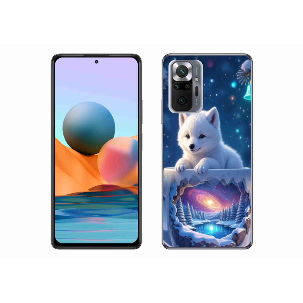 Gelový kryt mmCase na Xiaomi Redmi Note 10 Pro - vánoční štěně