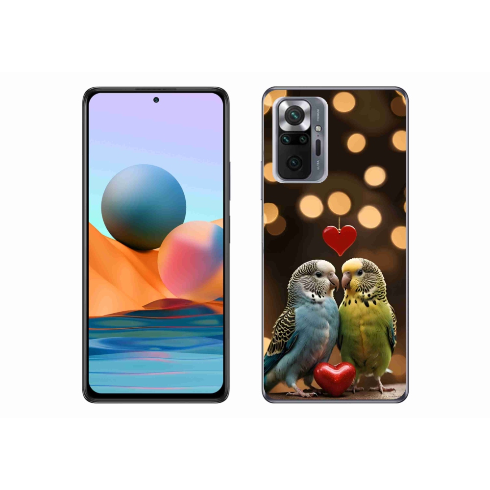 Gelový kryt mmCase na Xiaomi Redmi Note 10 Pro - zamilovaní papoušci
