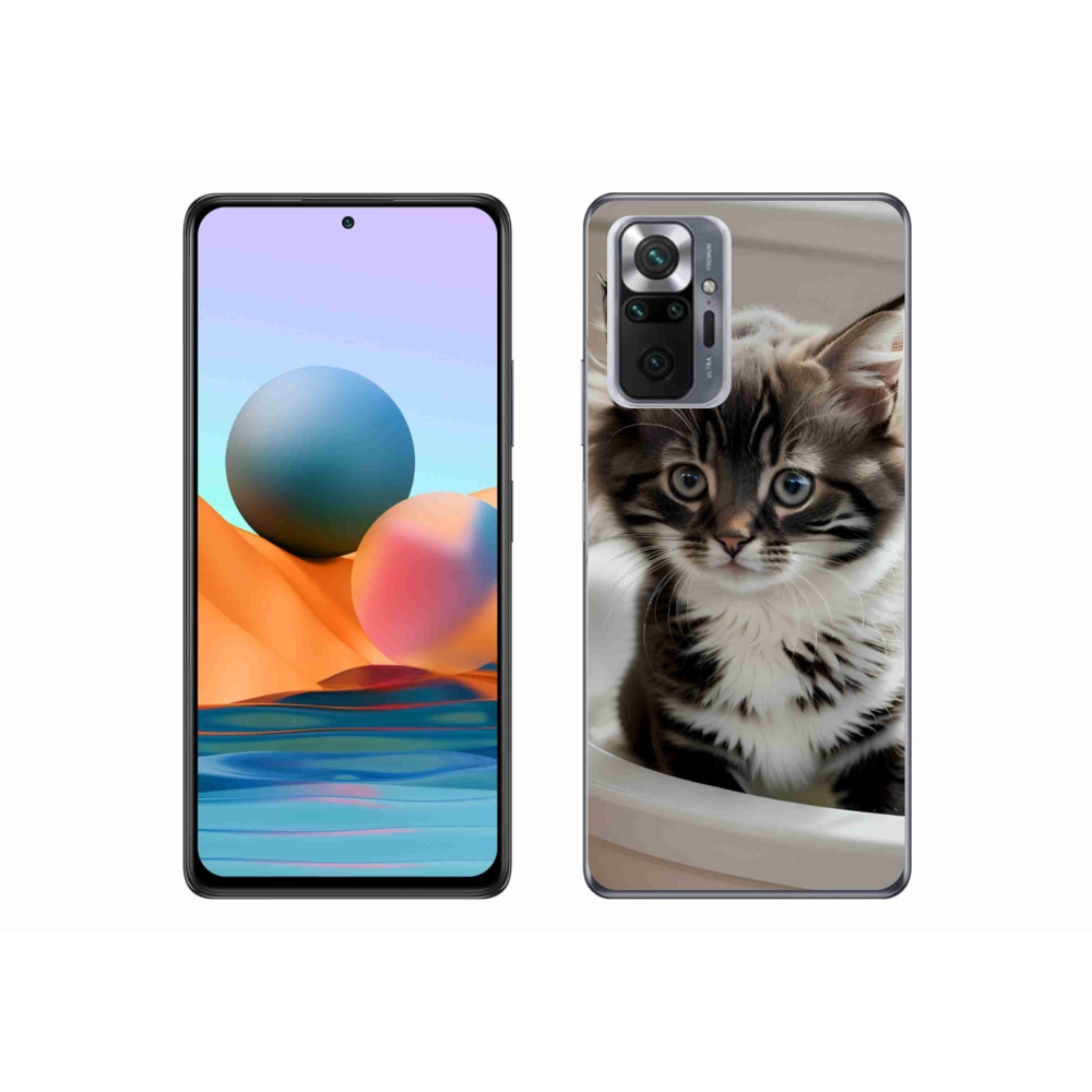Gelový kryt mmCase na Xiaomi Redmi Note 10 Pro - zvědavé kotě