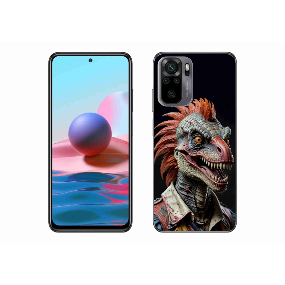 Gelový kryt mmCase na Xiaomi Redmi Note 10 - punk dinosaurus