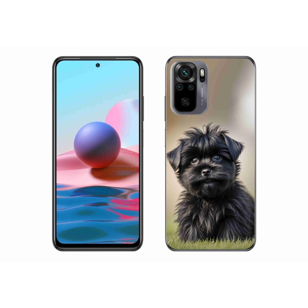 Gelový kryt mmCase na Xiaomi Redmi Note 10 - roztomilý černý pejsek