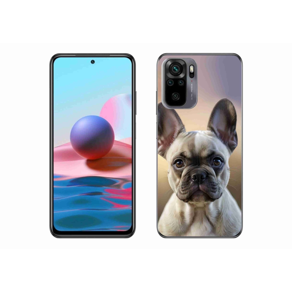 Gelový kryt mmCase na Xiaomi Redmi Note 10 - roztomilý francouzský buldoček