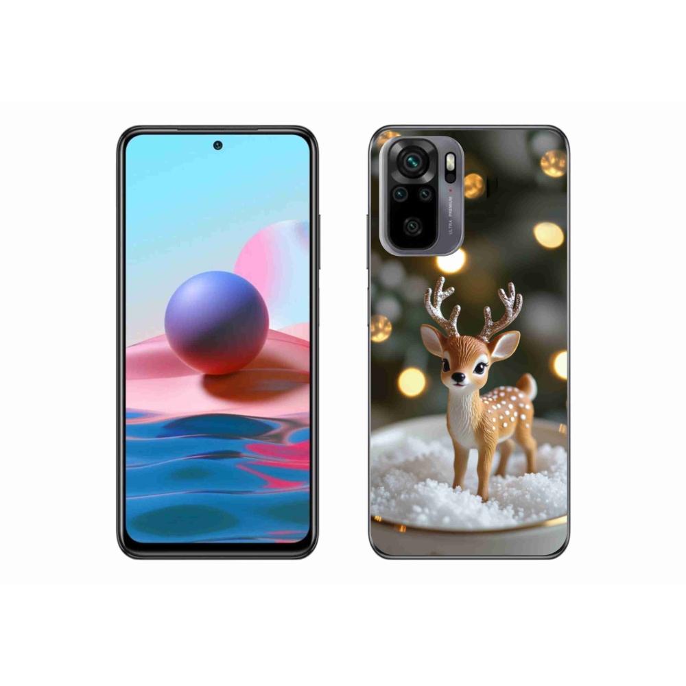 Gelový kryt mmCase na Xiaomi Redmi Note 10 - roztomilý vánoční jelen