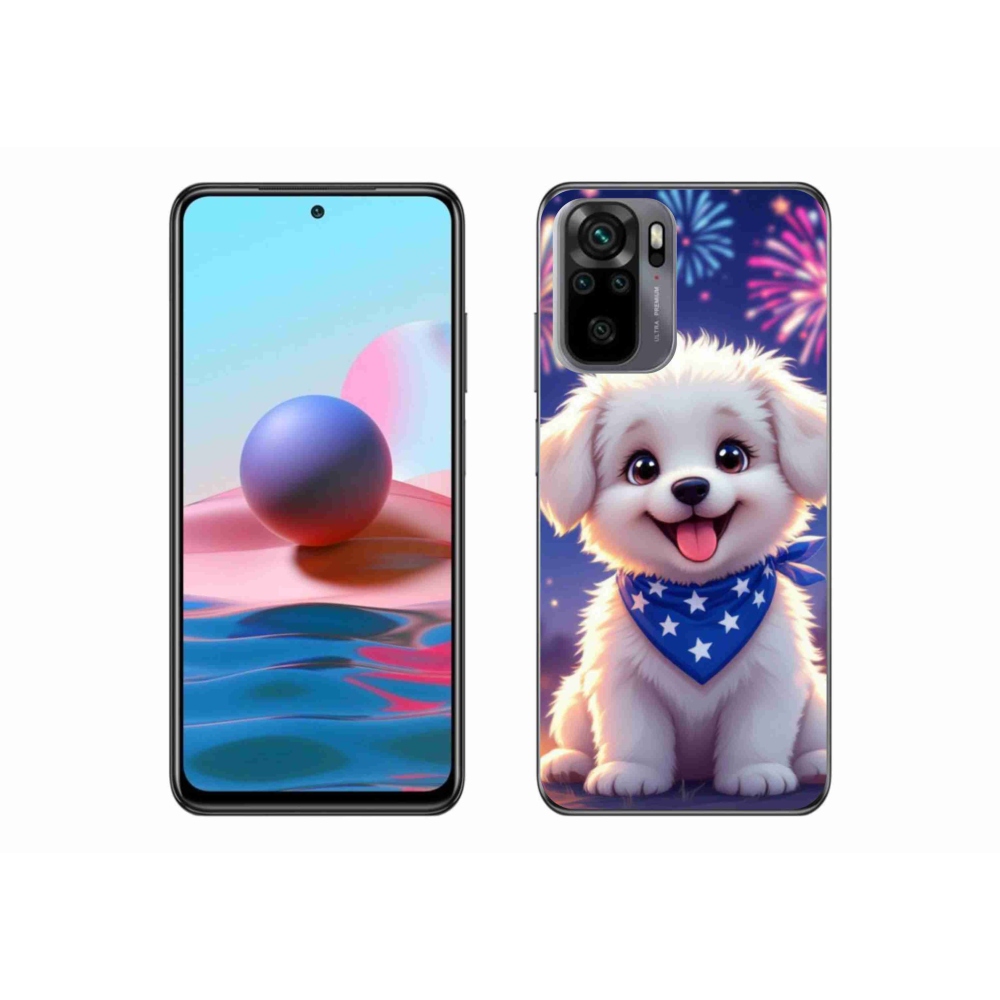 Gelový kryt mmCase na Xiaomi Redmi Note 10 - slavnostní štěně