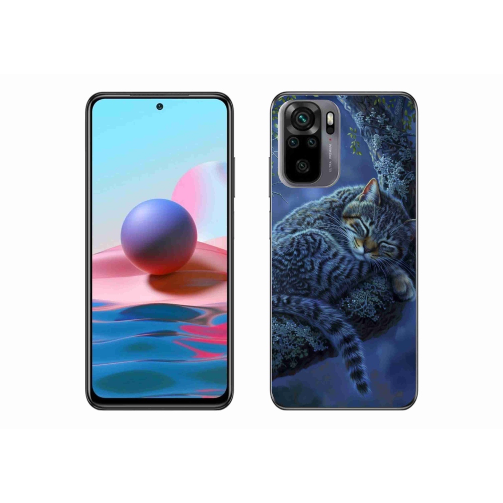 Gelový kryt mmCase na Xiaomi Redmi Note 10 - spící kočka