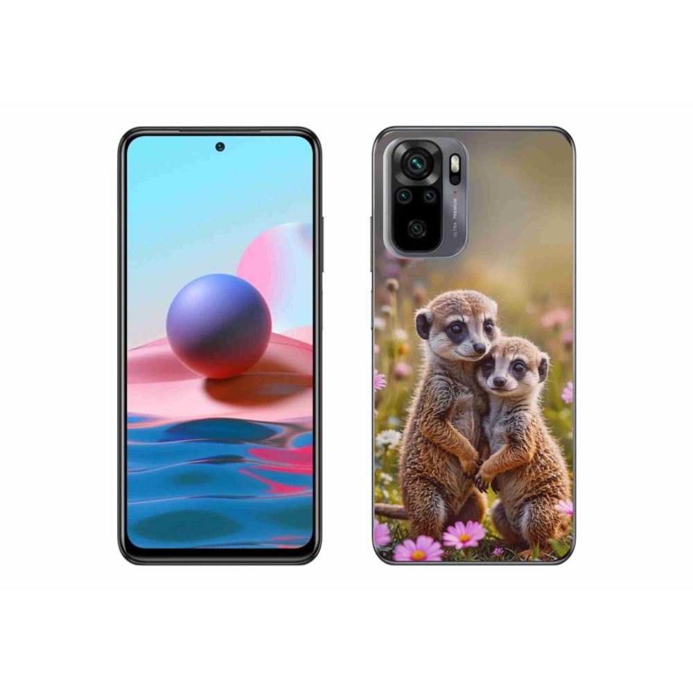 Gelový kryt mmCase na Xiaomi Redmi Note 10 - surikatí duo