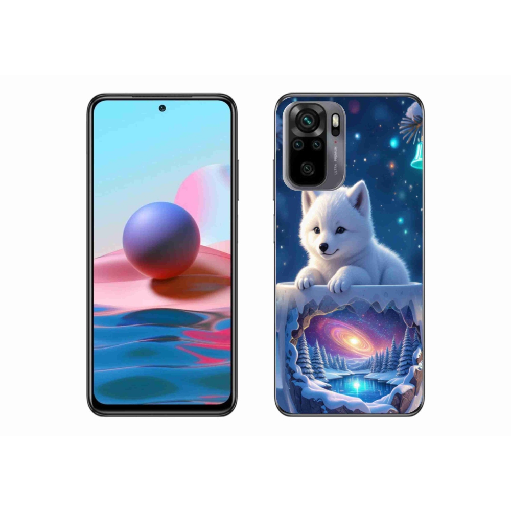 Gelový kryt mmCase na Xiaomi Redmi Note 10 - vánoční štěně