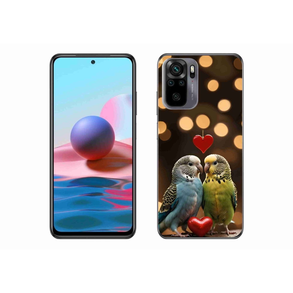 Gelový kryt mmCase na Xiaomi Redmi Note 10 - zamilovaní papoušci