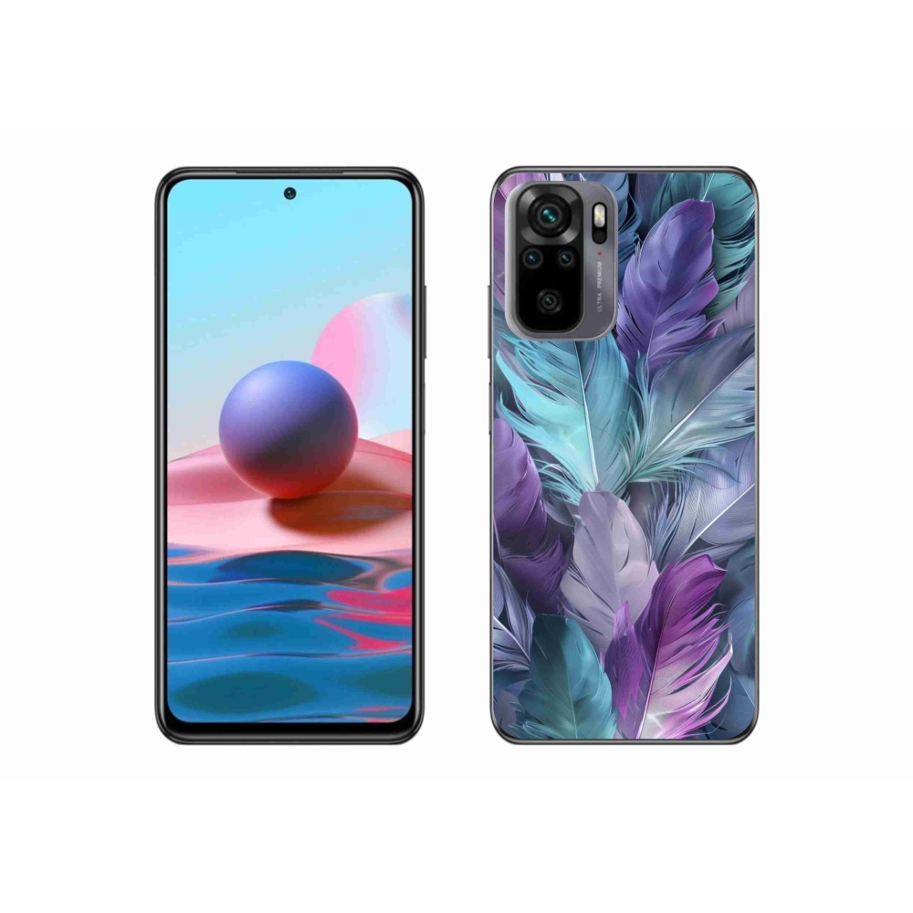 Gelový kryt mmCase na Xiaomi Redmi Note 10S - barevné peří 2