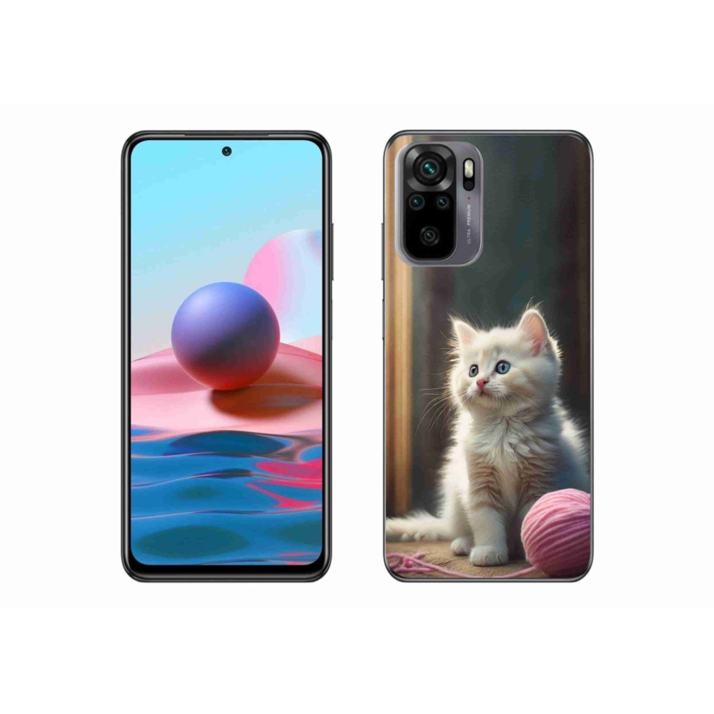 Gelový kryt mmCase na Xiaomi Redmi Note 10S - bílé kotě 2