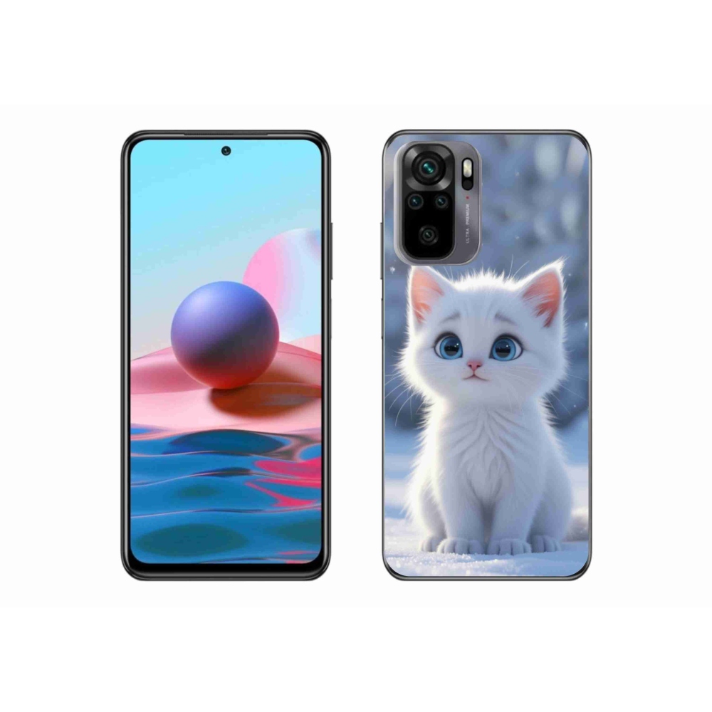 Gelový kryt mmCase na Xiaomi Redmi Note 10S - bílé kotě 3
