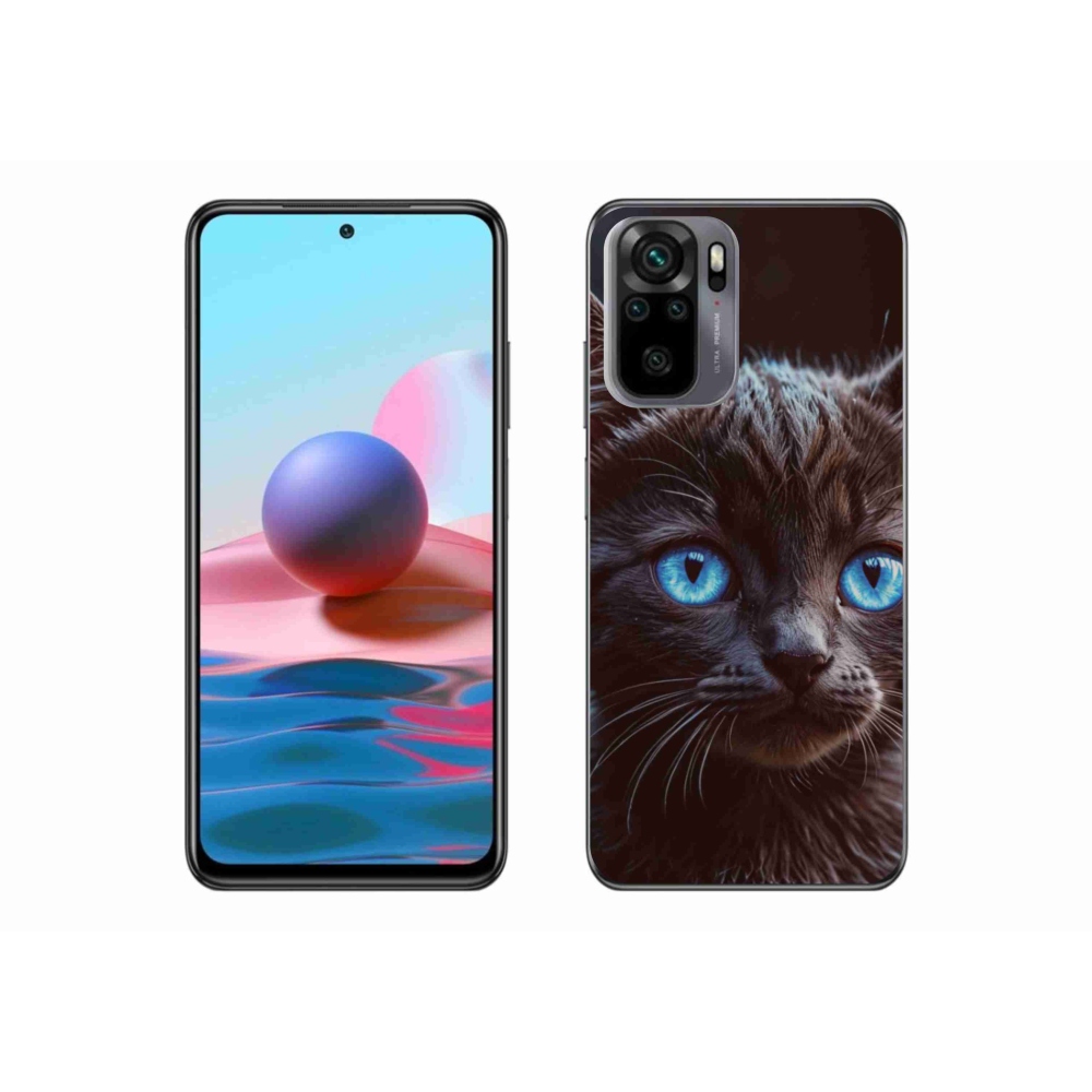 Gelový kryt mmCase na Xiaomi Redmi Note 10S - černé kotě 2