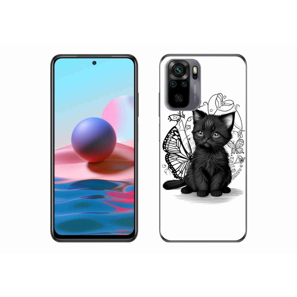 Gelový kryt mmCase na Xiaomi Redmi Note 10S - černé kotě