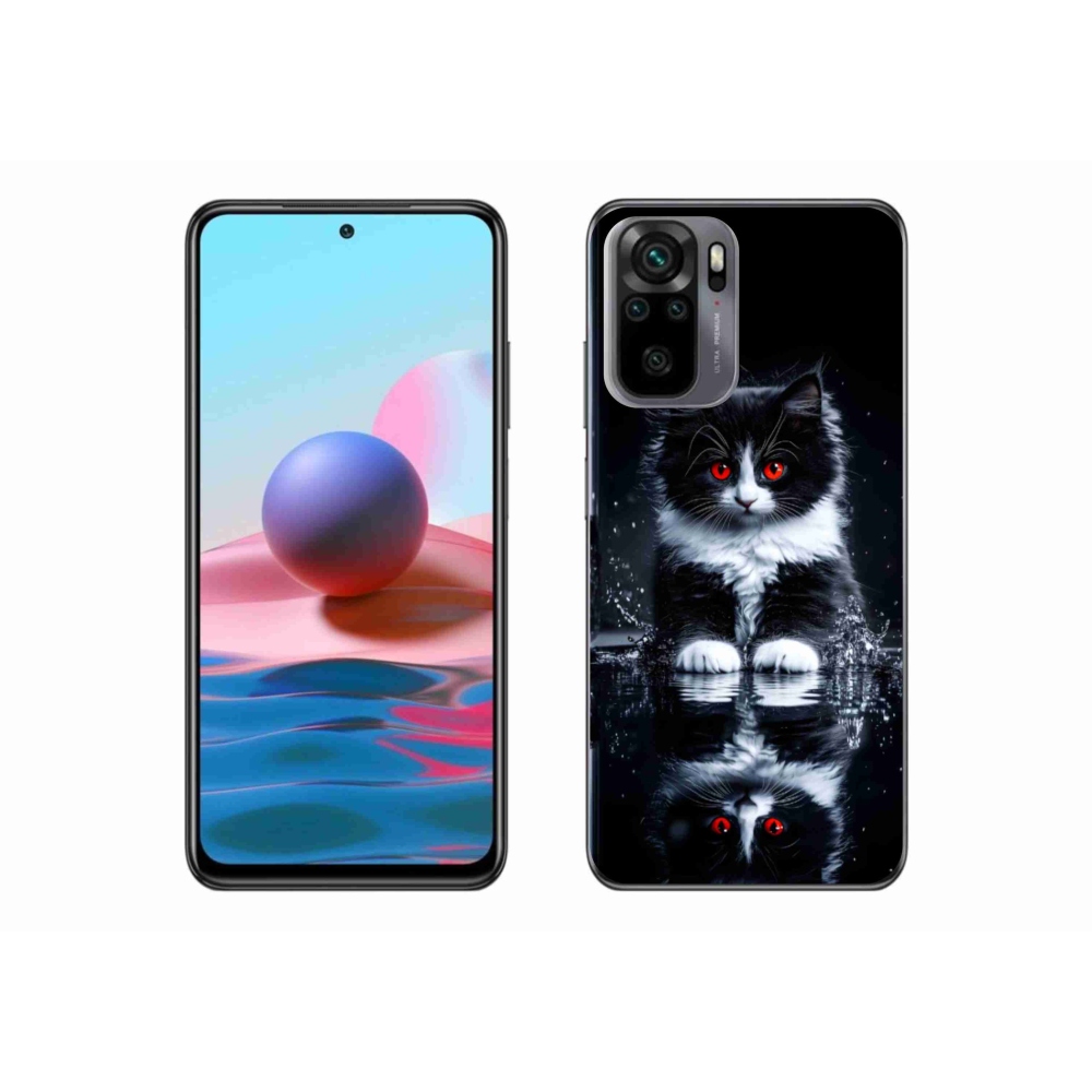 Gelový kryt mmCase na Xiaomi Redmi Note 10S - černobílé kotě